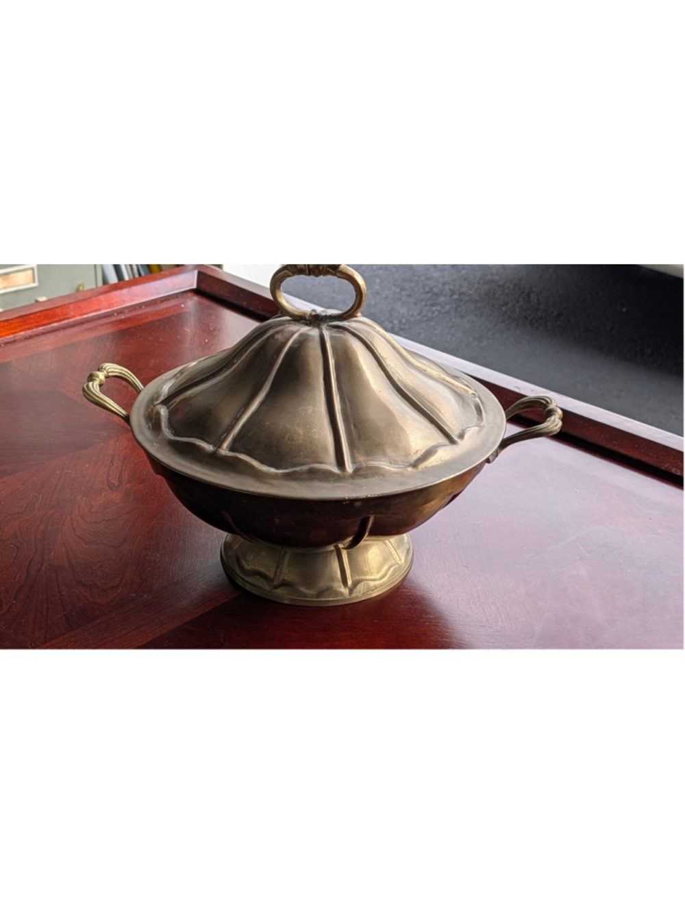 Unbranded Vintage Brass Serving Tureen with Lid One Size Gold